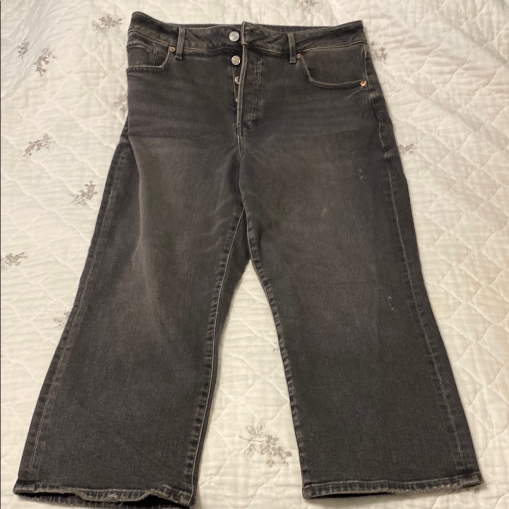 Express Charcoal Flare Jeans